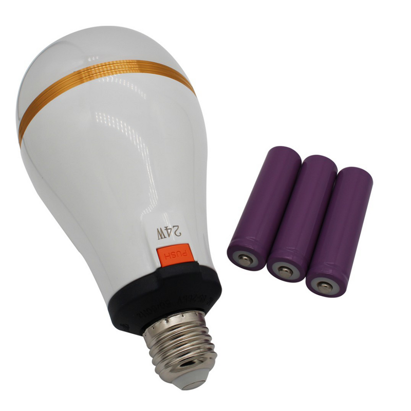 Bombilla LED de emergencia con batería 18650 extraíble, fuente de alimentación recargable para acampar al aire libre, CA 85-18650 V, iluminación de 8 horas, 265