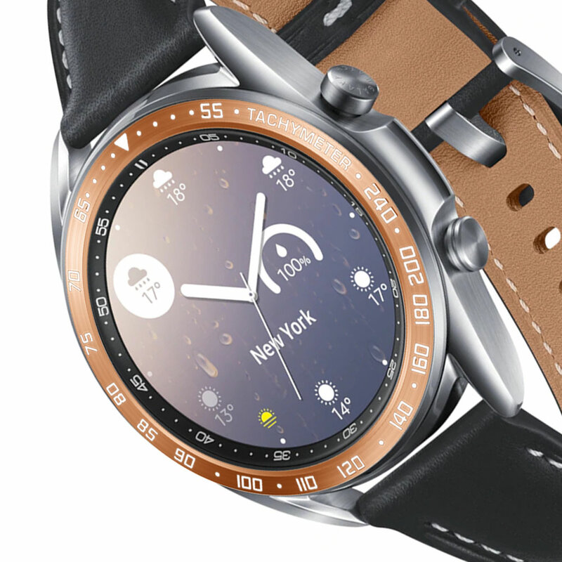 Anillo de bisel con cubierta de acero inoxidable para Samsung Galaxy watch 3, 41mm, 45mm, carcasa protectora, marco de Metal, Protector de velocidad