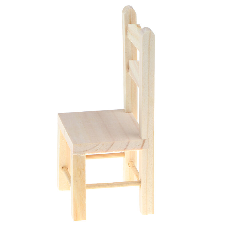 Chaise de cuisine en bois pour maison de poupée, meubles miniatures, jouet de simulation pour enfants, 1:12