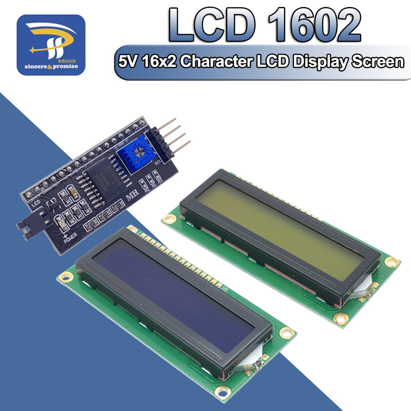 LCD1602 PCF8574T PCF8574 IIC/I2C/interfejs 16x2 moduł wyświetlacza LCD znaków 1602 5V niebiesko-żółty tło Green Screen do Arduino DIY