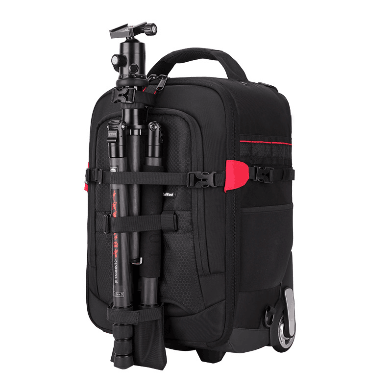 T & FOTOP المهنية DSLR كاميراتروللي حقيبة حقيبة فيديو صور كاميرا رقمية الأمتعة عربة السفر على ظهره على عجلات