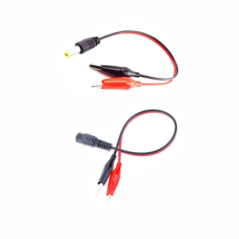DC Male Female Jack Connector Alligator Clips Crocodile Wire 12V Power Cable To 2 Alligator Clip Connected Voltage 5.5*2.1mm