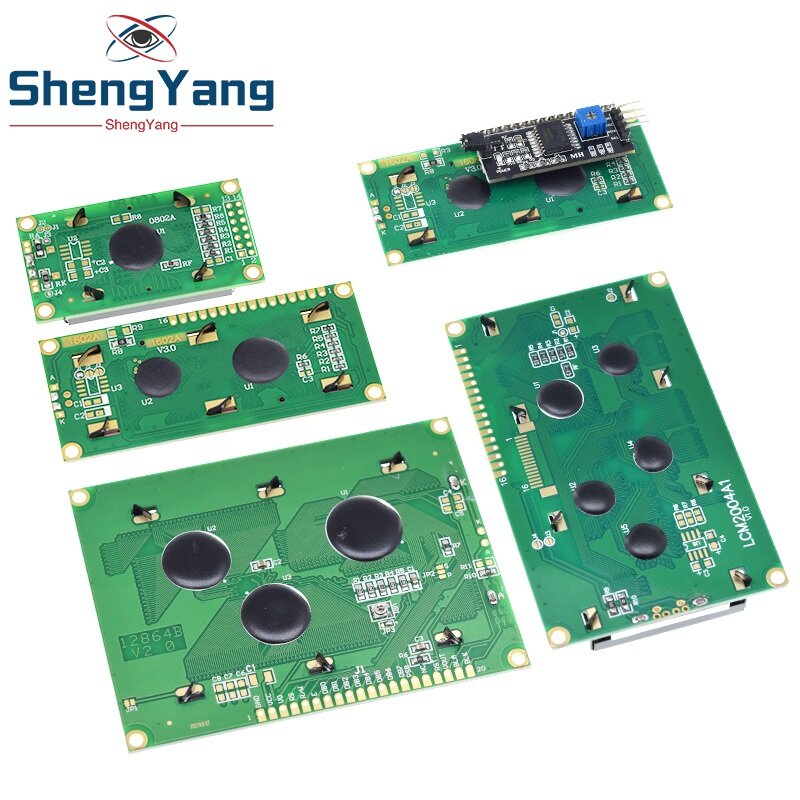 TZT LCD1602 LCD 1602 2004 12864 moduł niebieski tło Green screen 16x2 20x4 znak moduł wyświetlacza LCD kontroler HD44780