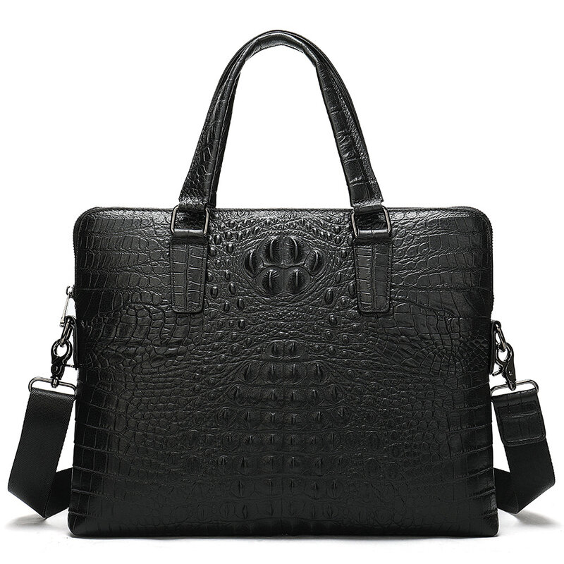 Leather Briefcases Men Leather Man Bag Business Men Handbag Crocodile Pattern Briefcase