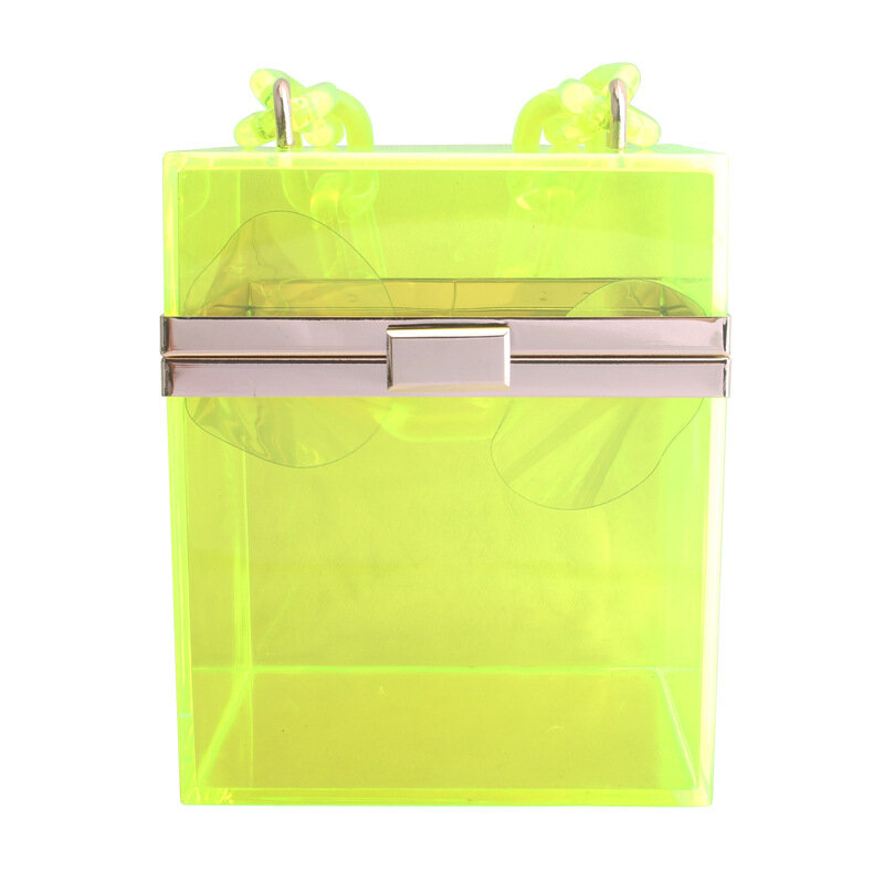 Bolsa de mão transparente acrílica com aba, bolsa de mão feminina transparente para jantar 11.5x14cm 2020