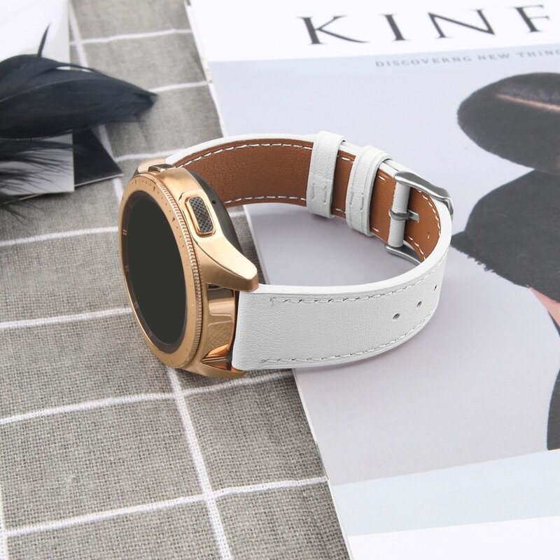 Pulseira de relógio de couro de 20mm, pulseira de couro genuíno para samsung galaxy watch, gear s2 classic, huawei huami watch 93001