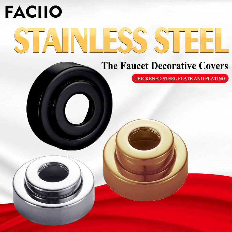 FACIIO-304 Stainless Steel Water Pipe Faucet Fixação Kit para Duche Mixer, Capa Decorativa, Acessórios Do Banheiro, Novo