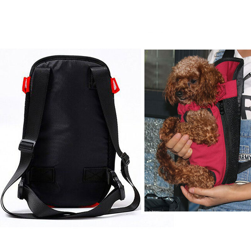 Mochila para transporte de cachorro, mochila para levar cães e gatos em viagens, feita de tecido respirável e vermelho, ideal para passeios ao ar livre, chihuahua, bolsas tira-colo l xl