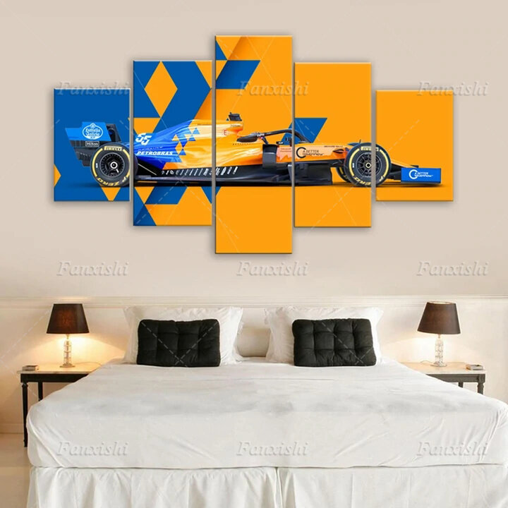 F1 гоночный автомобиль Mclaren MCL34 Карлос Sainz 5 шт. плакат настенная Картина на холсте Hd принты модульные картины подарок мужчине