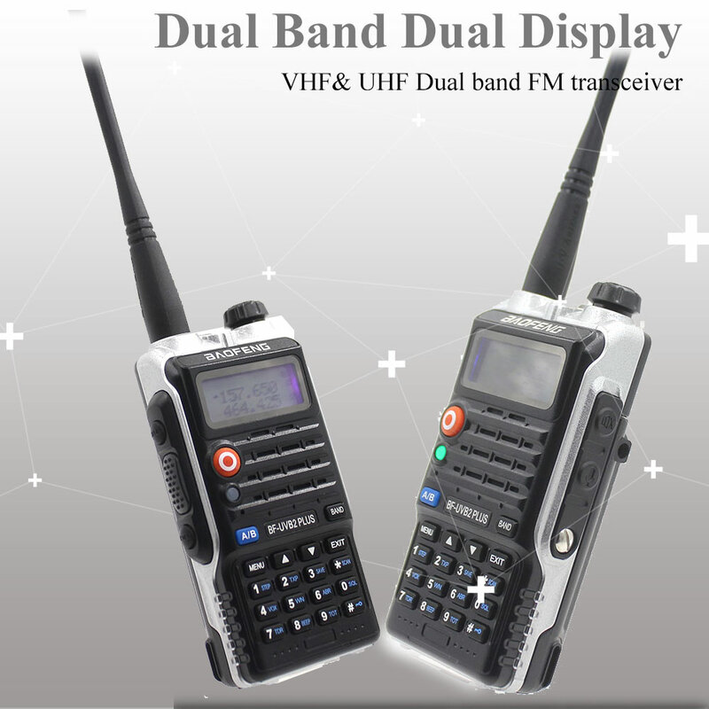 Baofeng UV-B2Plus Walkie Talkie 8W Dual Band 136-174Mhz 400-520Mhz 4800Mah Tweeweg Radio Ham Radio Amateur Radio Zendontvanger