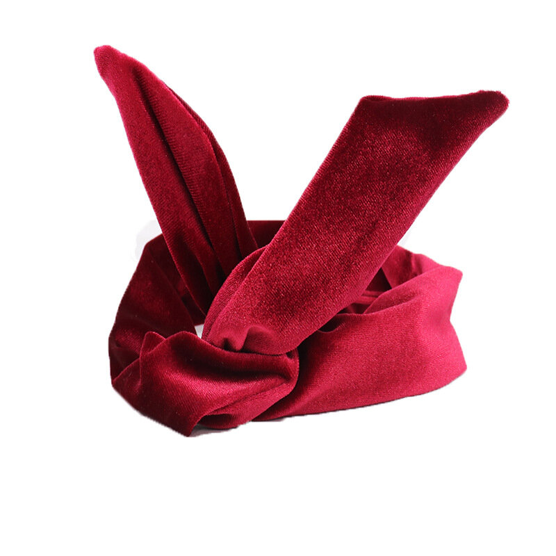 Женская мягкая бархатная повязка на голову, обруч с кроличьими ушками, аксессуары для волос, SA504