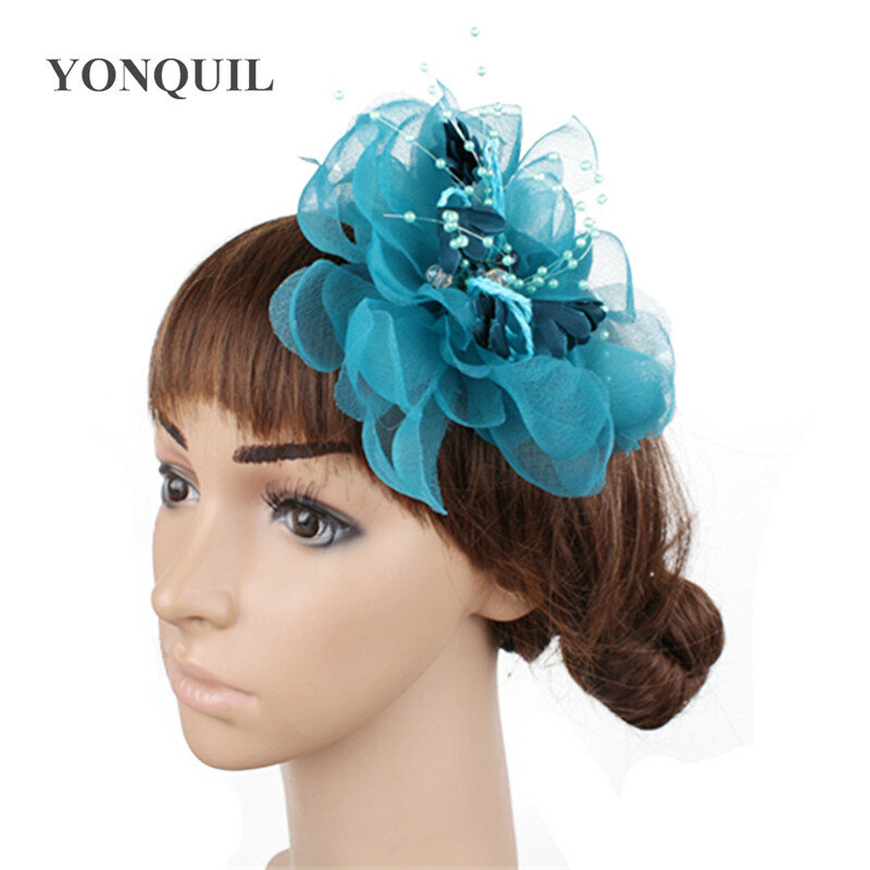 Fashion Silk Flower Party Floral Fascinators Wedding Headwaer For Women Ladies Royal Event Hair Accessories With Clips SYF443