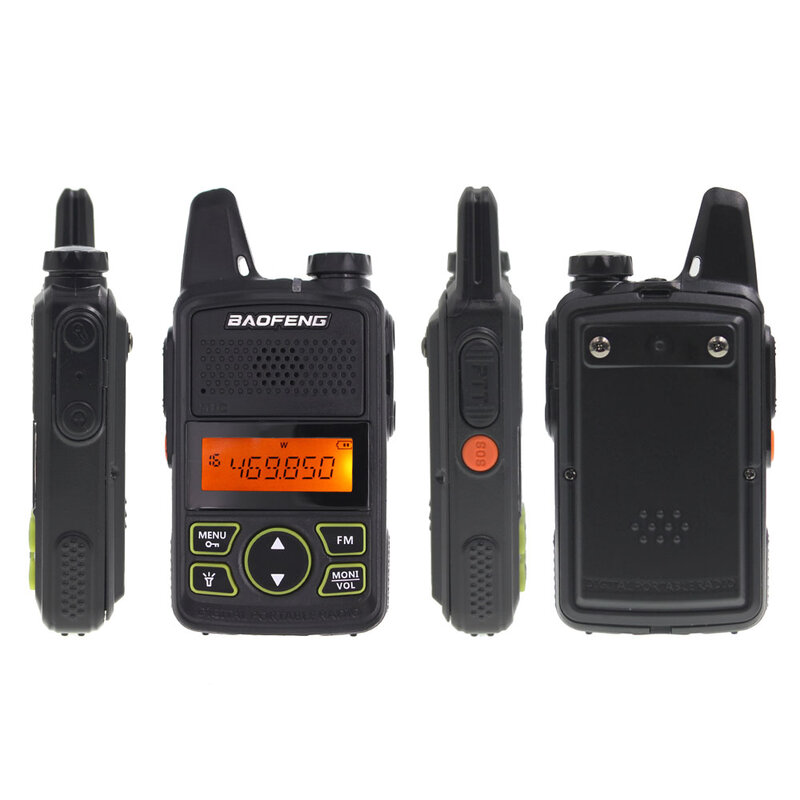 2pcs/lot BAOFENG T1 MINI Two Way Radio BF-T1 Walkie Talkie UHF 400-470mhz 20CH Portable Ham FM CB Radio Handheld Transceiver