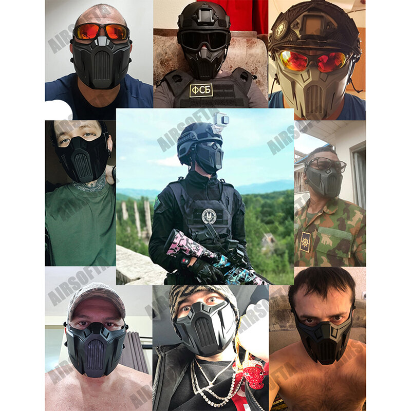 Maschere tattiche softair caccia mezza faccia Iron Warrior casco maschera militare Paintball giochi di guerra pistola ad aria compressa maschera protettiva