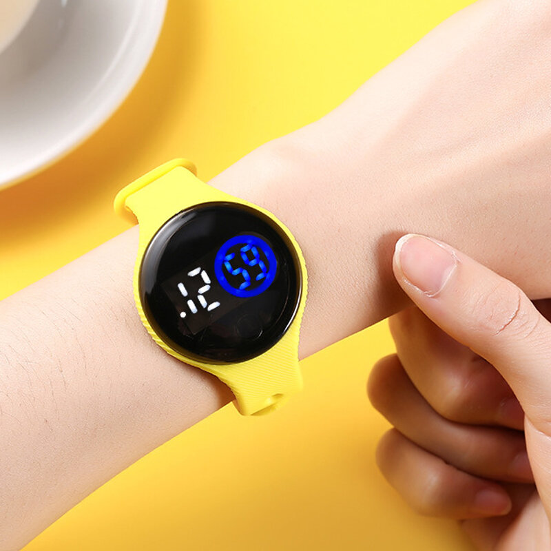 Reloj Digital electrónico LED para niños, pulsera deportiva Infantil con correa de gelatina, a la moda, regalo