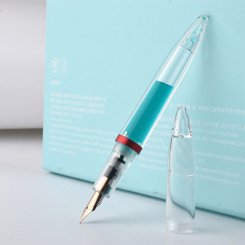 قلم حبر EF/F Nib 0.7 مللي متر ، قلم حبر كبير السعة لتخزين الخط ، لوازم المدرسة والمكتب ، قطارة شفافة
