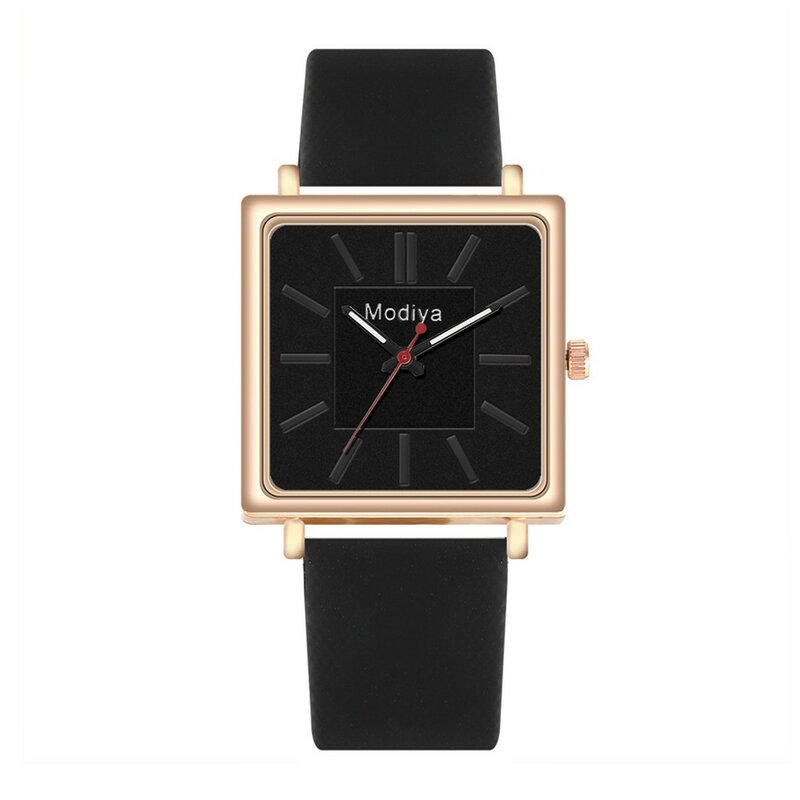Elegante reloj de pulsera de cuarzo cuadrado analógico con correa de cuero para mujer, relojes para regalo para mujer