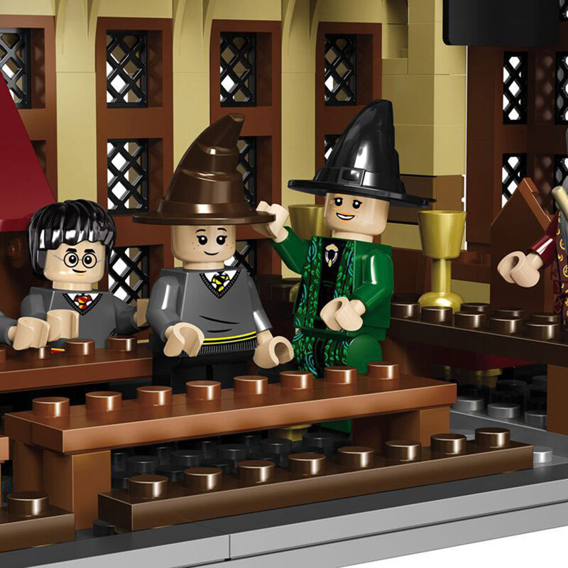 983Pcs Harries Voldemort Potters Hogwartse Castle Great Hall Magic School Compatible Lepining Building Brick Block for Kids Toys