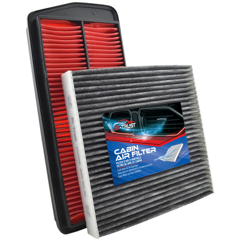 Bi-trust Combo Set filtr powietrza kabinowego silnika i węgla dla Acura RDX L4 2.3L 2007-2012 CF10134 80292-SDA-A01
