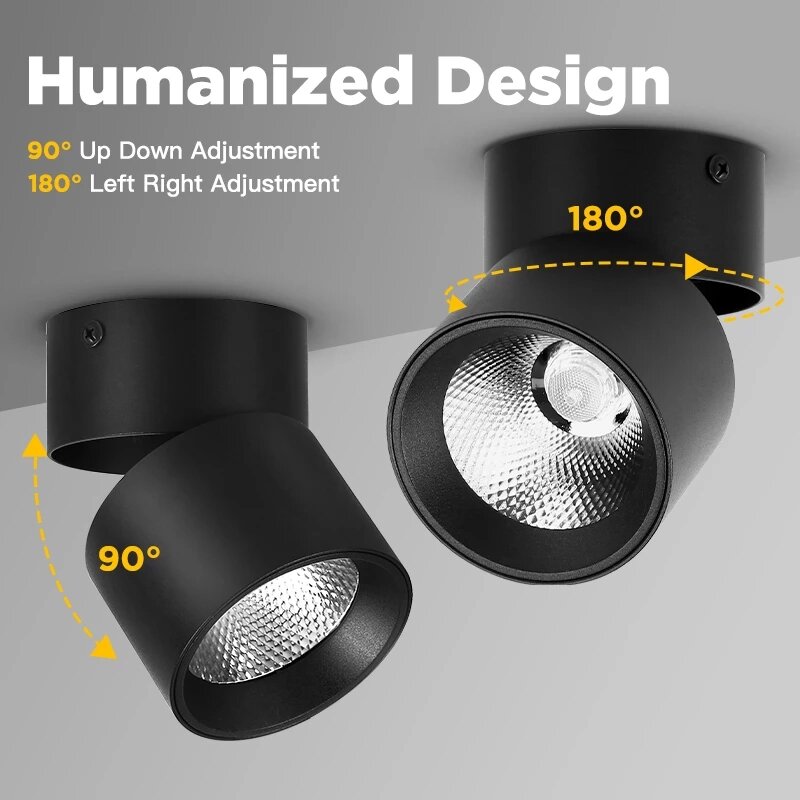 LED Downlight 220V Faltbare Spot Licht COB Oberfläche Montiert Scheinwerfer Decke Lampe für Wohnzimmer Küche Indoor Neutral Licht