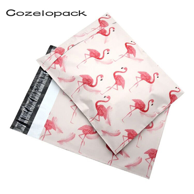 100PCS 10*13 inch Flamingo Pattern Poly Mailers 25.5x37cm Self Seal Plastic mailing Envelope Bags Packaging Bag Postal Envelopes