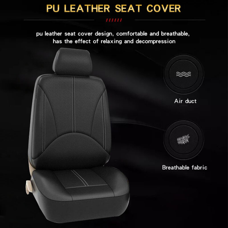 New Luxury PU Leather Auto Universal Car Seat Covers for gift Automotive Seat Covers Fit most car seats Waterproof car interiors
