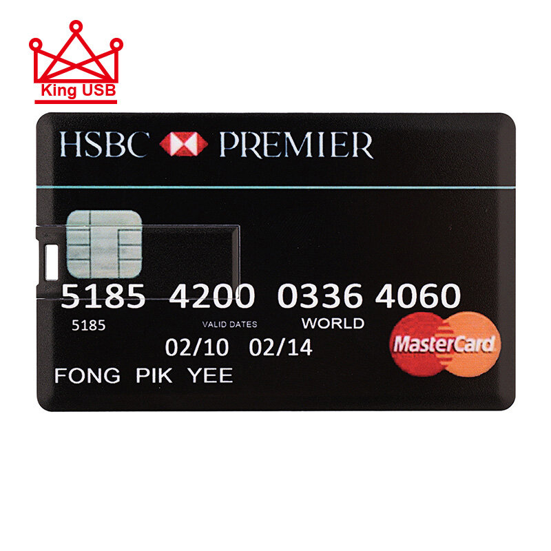 USB Flash Drive para Cartão Bancário, Cartão de Crédito, Memory Stick, USB 2.0, Disco U, 128GB, 64GB, 32GB, 16GB, 8GB, 4GB