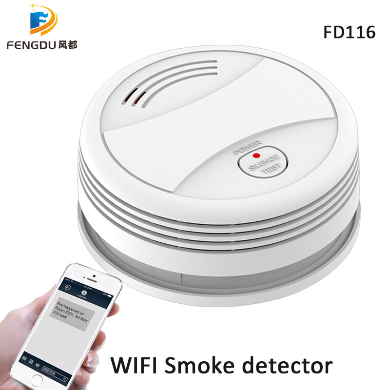 2019 nuovo rilevatore di fumo Wifi protezione del sensore di allarme antincendio Tuya APP Control Office/Home Smoke Alarm System