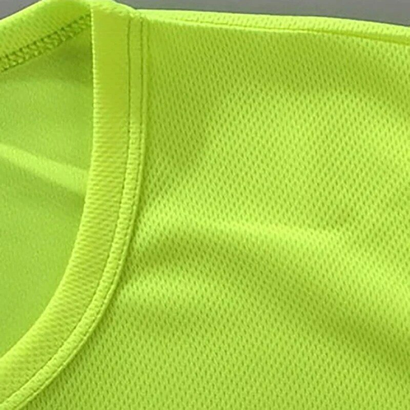 Флуоресцентная Защитная футболка, флуоресцентные высоковидимые безопасные рабочие рубашки для мужчин и женщин, летняя дышащая Светоотражающая футболка для бега