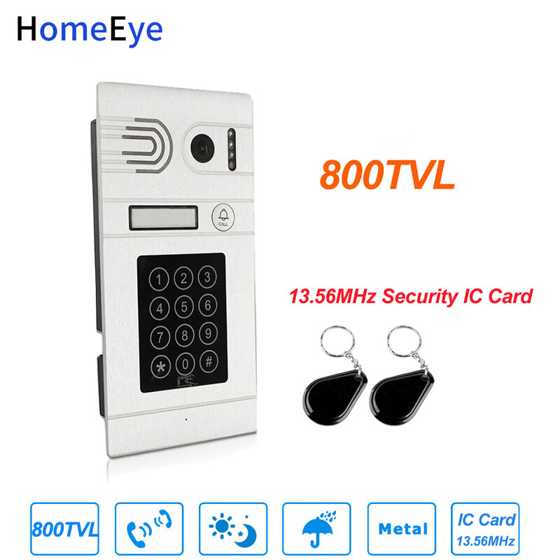 800TVL屋外用homeeye ipビデオドア電話ビデオインターホンアクセス制御システムicカード + キーパッド