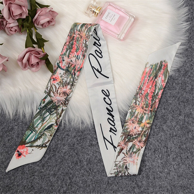 カントリーガーデン-女性のための高級ブランドスカーフ,スリムなシルクスカーフ,新しいデザイン2021