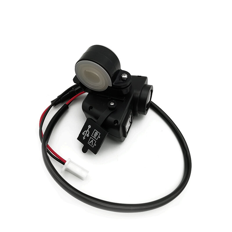 Cargador USB Dual para motocicleta, voltímetro impermeable, termómetro LED, 12V