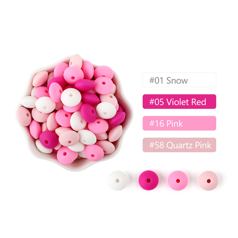 20Pcs Silicone Beads Baby 12MM Lentil Beads DIY Pacifier Clips Chain Pendant BPA Free Eco-friendly Baby Teether Toys Accessories