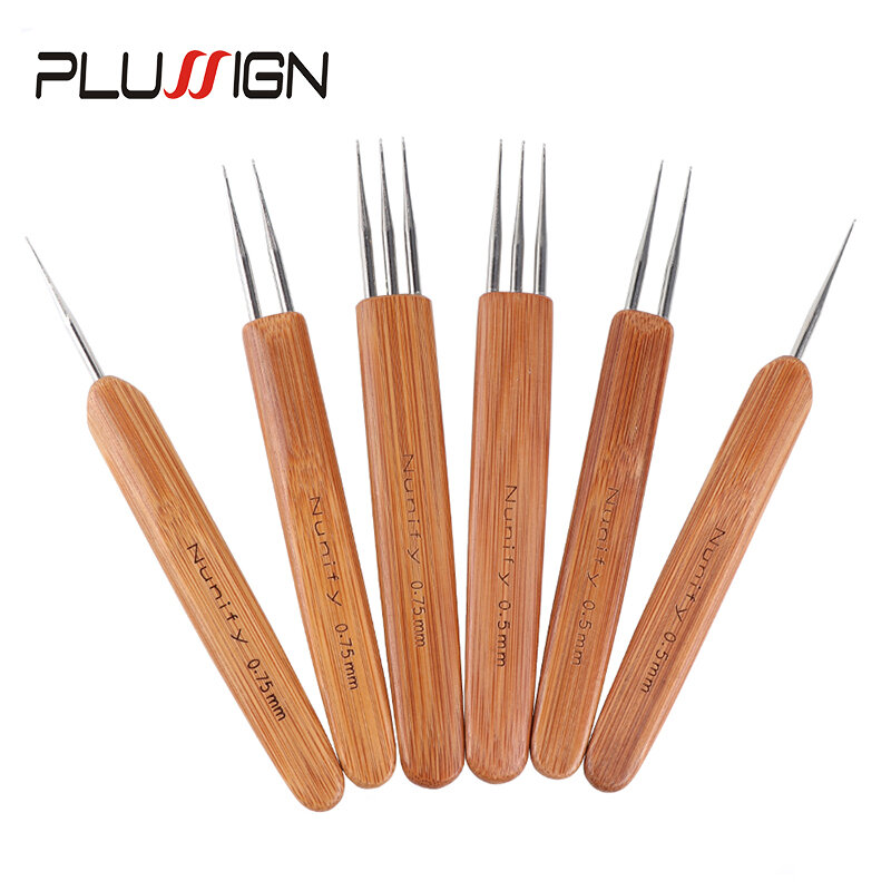 Plussign-agujas de ganchillo para rastas de pelo, herramienta para trenzar artesanías, gran oferta, 0,5 Mm, 0,75 Mm