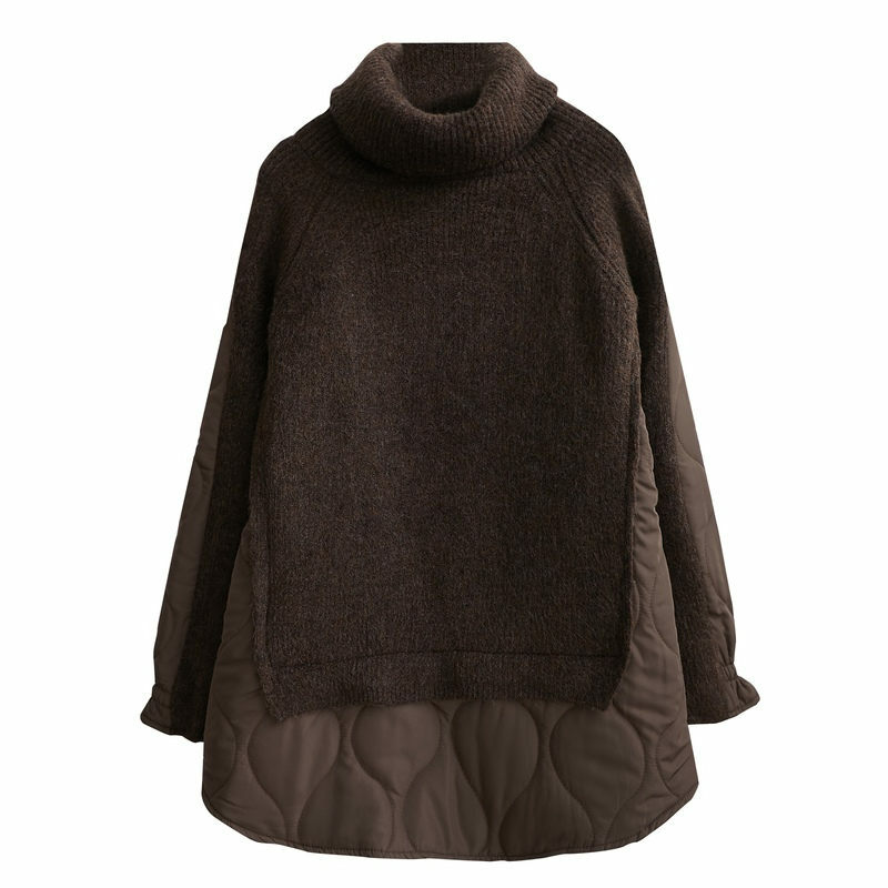 Chaqueta acolchada de algodón con cuello alto para mujer, Chaqueta de punto Retro de talla grande, abrigo informal a la moda, M527, 2021