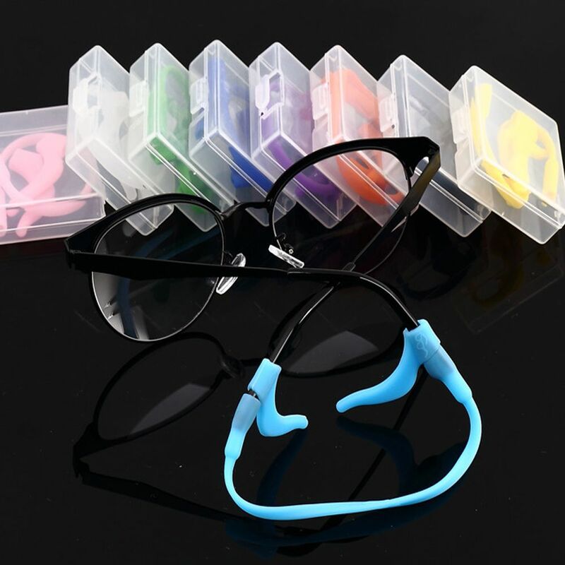 Ganchos de seguridad para las orejas para niños, correa de silicona para gafas, accesorios para gafas, cordón para gafas