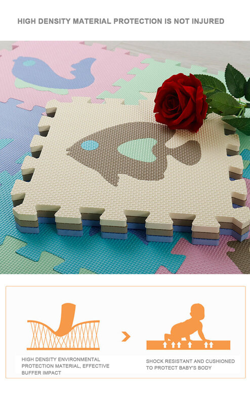 25/9PCS Baby Puzzle Mat Play Mat Kids Interlocking Exercise Tiles Rugs Floor Tiles Toys Carpet Soft Carpet Climbing Pad EVA Foam