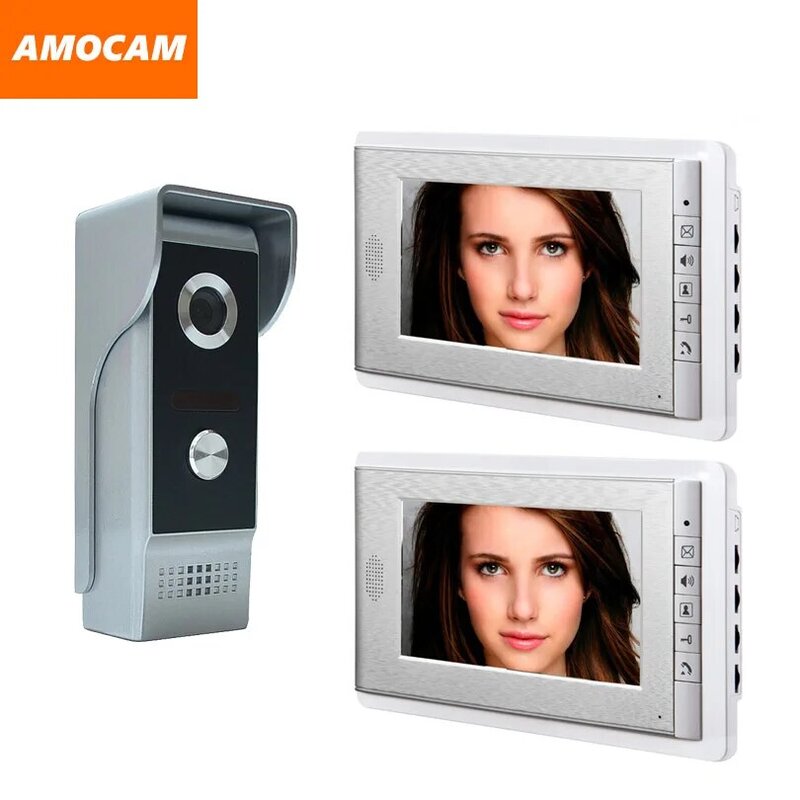 ประตูวิดีโอ7นิ้ว Doorbell ระบบอินเตอร์คอมวิดีโอ DoorBell ประตูวิดีโออะลูมิเนียมอลูมิเนียม Night Vision Camera สำหรับวิลล่า