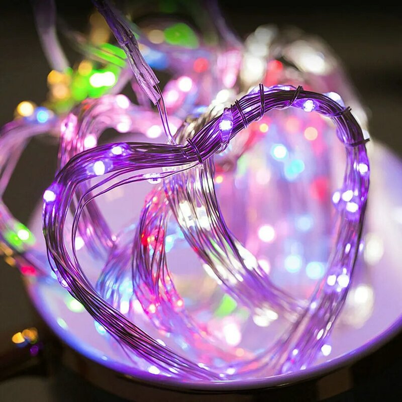 1M 2M 3M 5M 10M ทองแดงลวดไฟ LED String USB ขวดวันหยุด fairy Garland สำหรับคริสต์มาส Party Decor