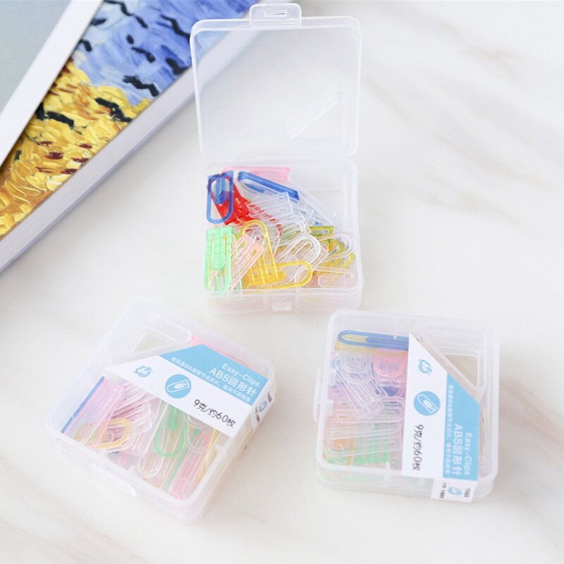 60pcs / Set Of Colorful Paper Clips Paper Clips Notes Clips Children'S Student Stationery School Office Supplies