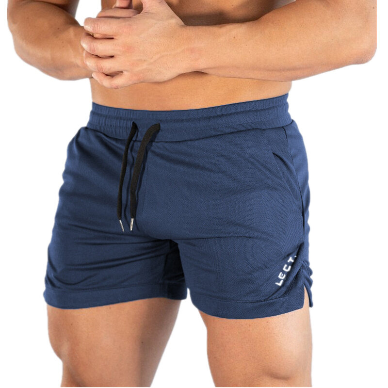 Pantalones cortos ligeros para hombre, ropa para correr, gimnasio, Fitness, tejido elástico de secado rápido