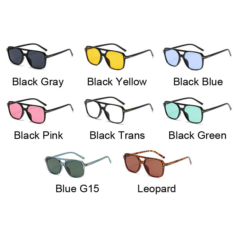Óculos de sol quadrados vintage para mulheres, marca retro, óculos de sol espelho, preto, amarelo, cores doces, moda feminina
