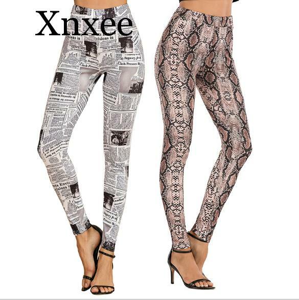 Stretch Printing High Waist Sports Workout Flexible Pants Female Fitness Casual Leggings