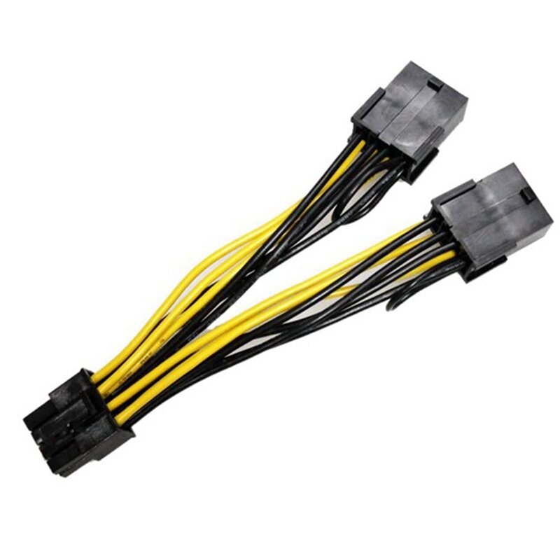 18AWG 8Pin to Dual (6+2) Power Cable GPU  for Tesla K80 M40 M60 P40 P100 ,20CM