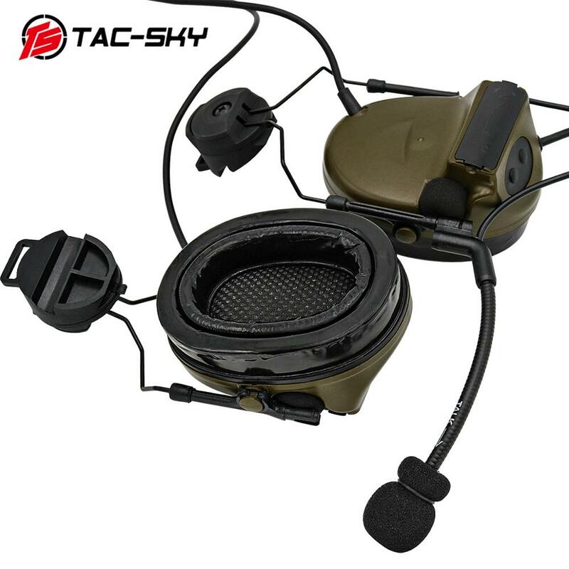 Tac-sky COMTAC II auriculares tácticos de Tiro Militar, edición de soporte de casco, reducción de ruido, PTT, PTTu94ptt