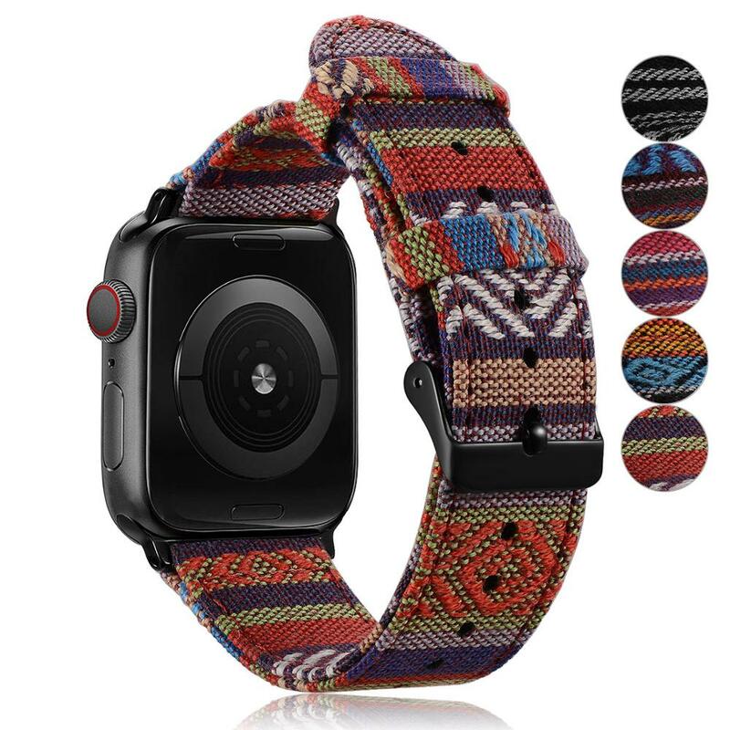 Women Fabric Watch Band For Apple Watch Band 44mm/40mm 42mm/38mm Casual Women Girls Strap Bracelet For iwatch 5 4 3 2 Accessorie