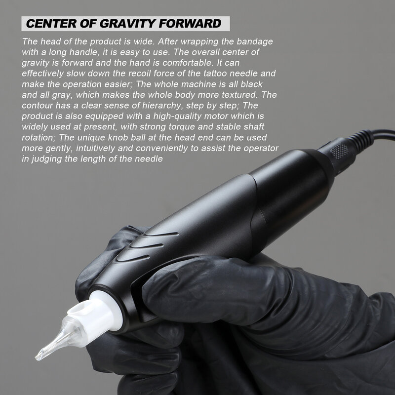Solong willow motor tatuagem caneta rotativa máquina de tatuagem permanente maquiagem caneta cartucho agulha fornecimento preto e cinza