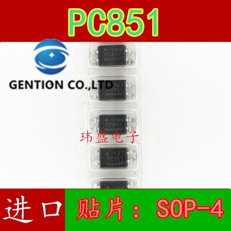 10PCS PC851 SOP-4 Coupling Decoupling LTV851 EL851 851ในสต็อก100% ใหม่และต้นฉบับ