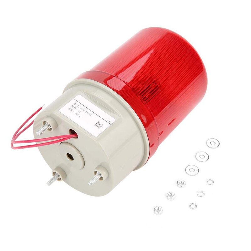 Lampu Alarm Suara Berkedip Industri Panas, BEM-1101J 220V Lampu Peringatan LED Merah Sistem Alarm Acousto-optik Muncul Lampu Putar