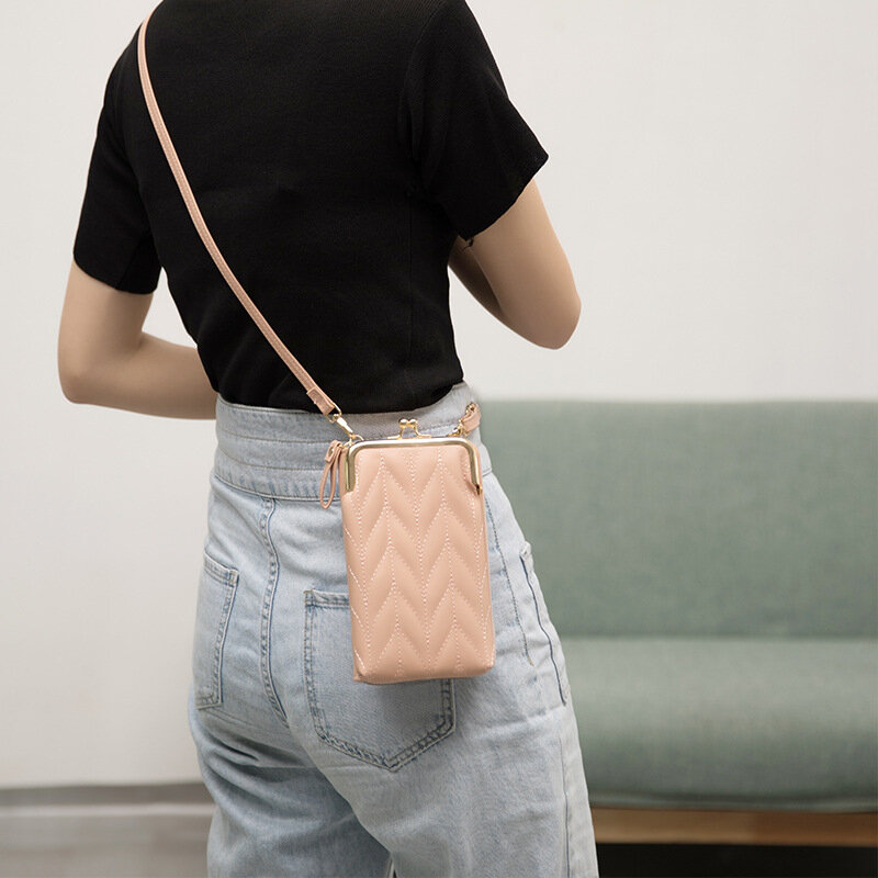 Mini sac à bandoulière en cuir pour femme, pochette pour téléphone portable, portefeuille de luxe